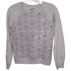 Arizona Jean Company Gray Floral Casual Crew Sweatshirt Girls XL 14 16
